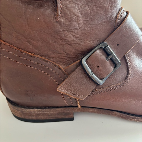 FRYE Tyler Engineer Leather Boots Women's Size 9 B Cognac Brown - Picture 4 of 9